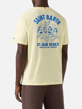T-shirt Portland gialla con illustrazione St. Jean Beach<BR/> PRL0002 00318L MC2 SAINT BARTH 