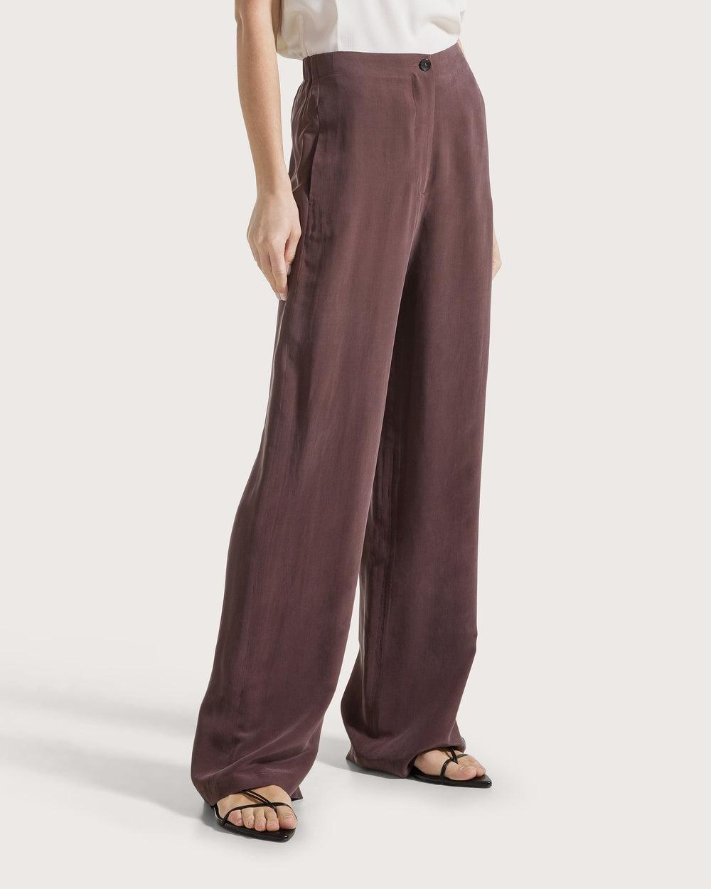 Pantalone lungo relax fit elasticato in viscosa seta lavata<BR/> PT1173460239 240 SEVENTY 