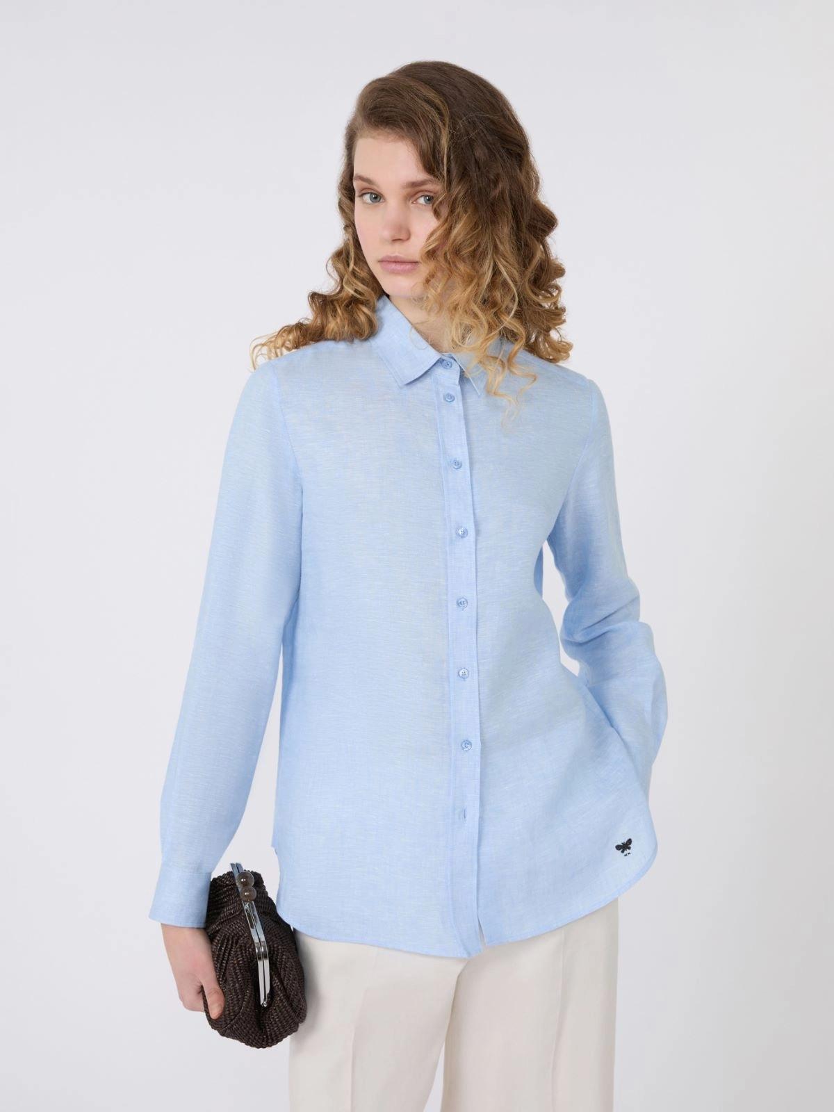 Camicia in tela di lino - CIELO<BR/> WKDWERNER 020 WEEKEND 