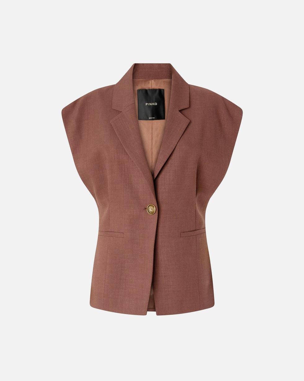 Giacca smanicata effetto rustico<BR/> 106509A2W6 L78 PINKO 