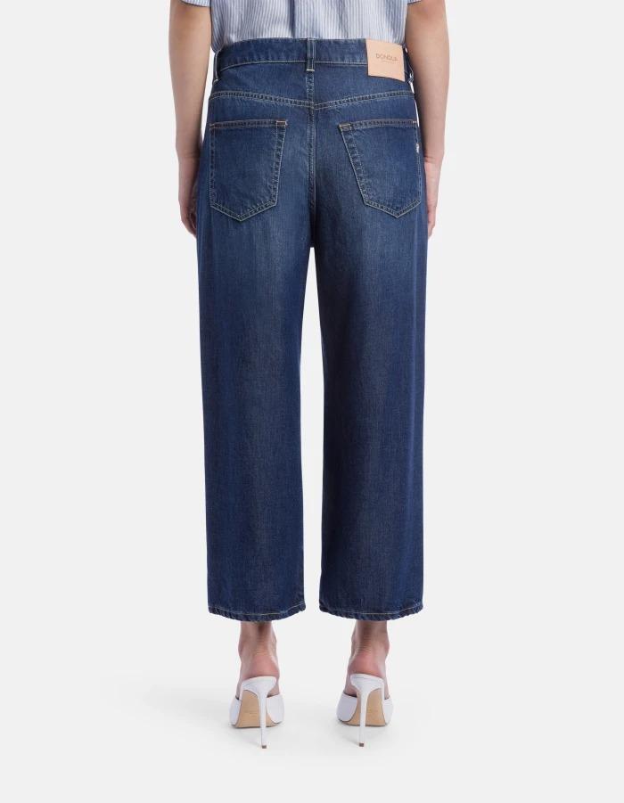 Jeans Tami wide leg in denim fisso lyocell<BR/> DP770DF0266DLZ3 800 DONDUP 