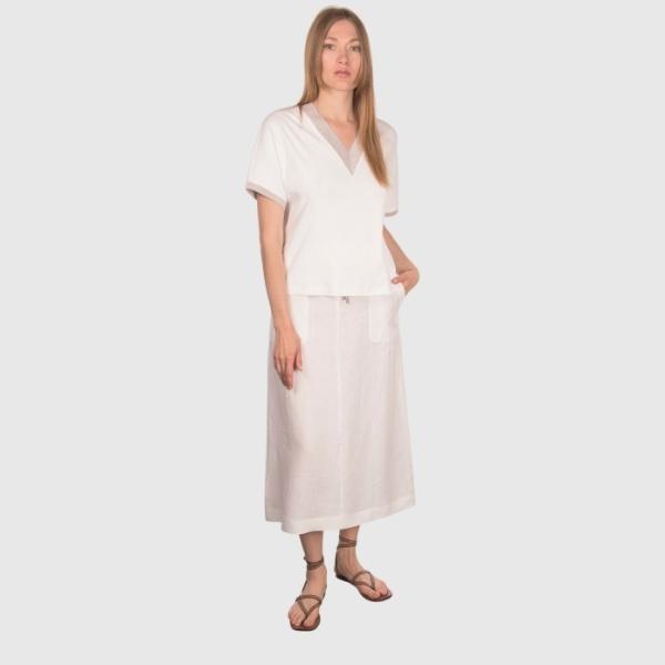 T-shirt jersey scollo a v con lurex 6026980369 003 GRAN SASSO 