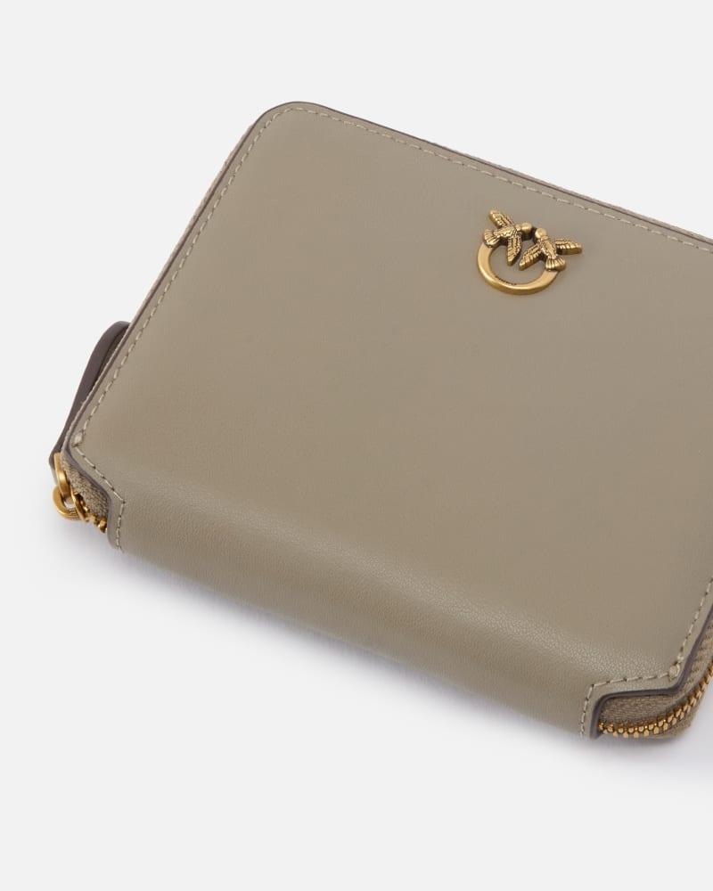 Portafoglio quadrato zip-around in pelle<BR/><BR/> 100249A0F1 I68Q PINKO 