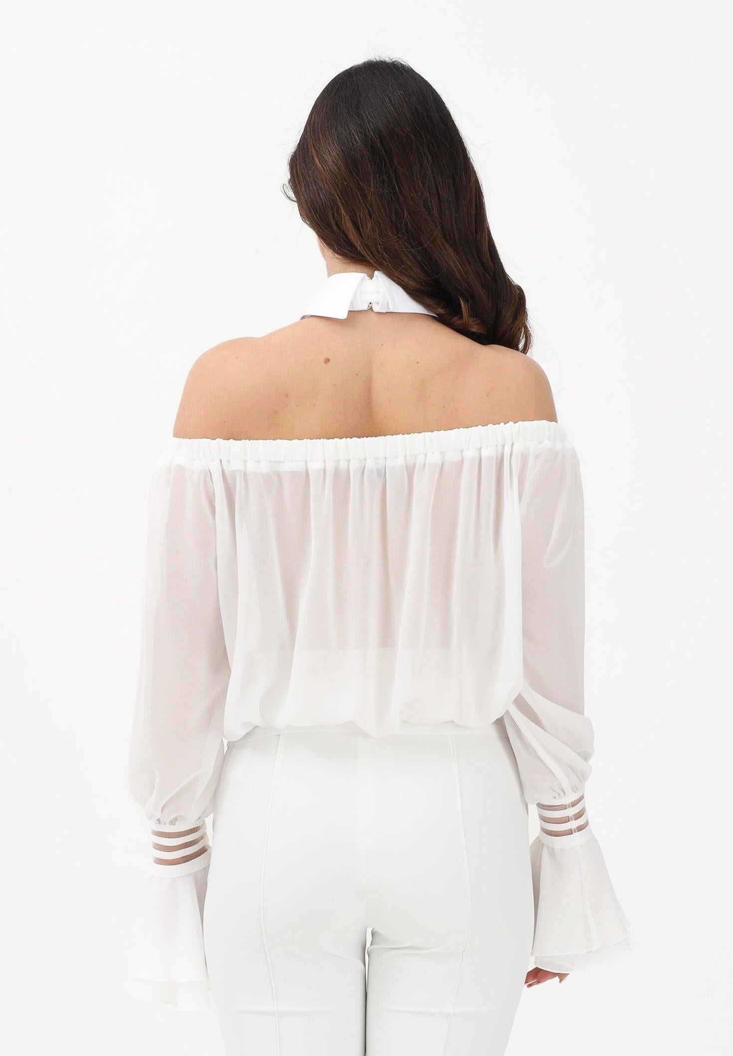 Blusa bianca da donna con dettaglio al collo CA13561E2 X88 ELISABETTA FRANCHI 