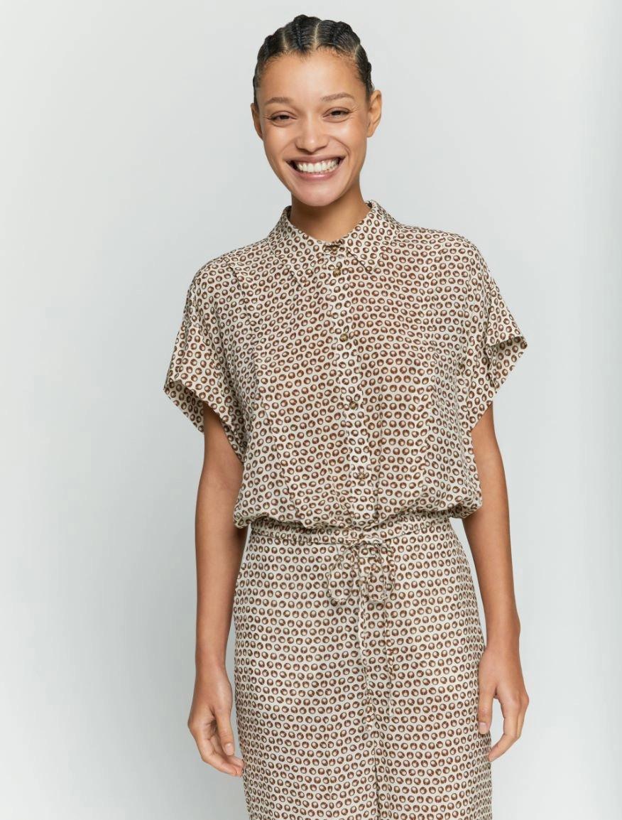 Camicia in viscosa disegno geometrico