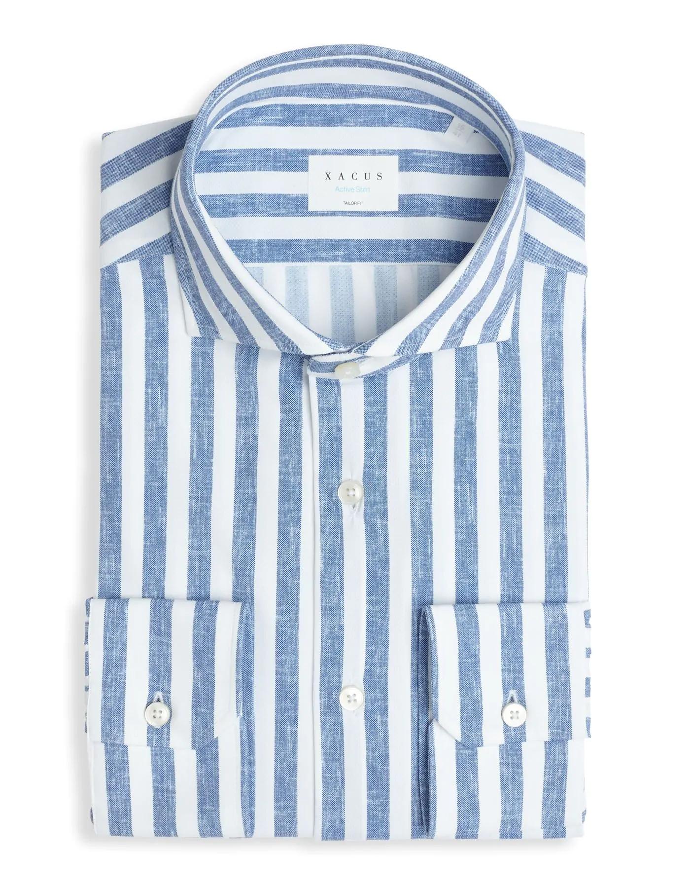 Camicia Collo francese Fantasia Armaturato Blu