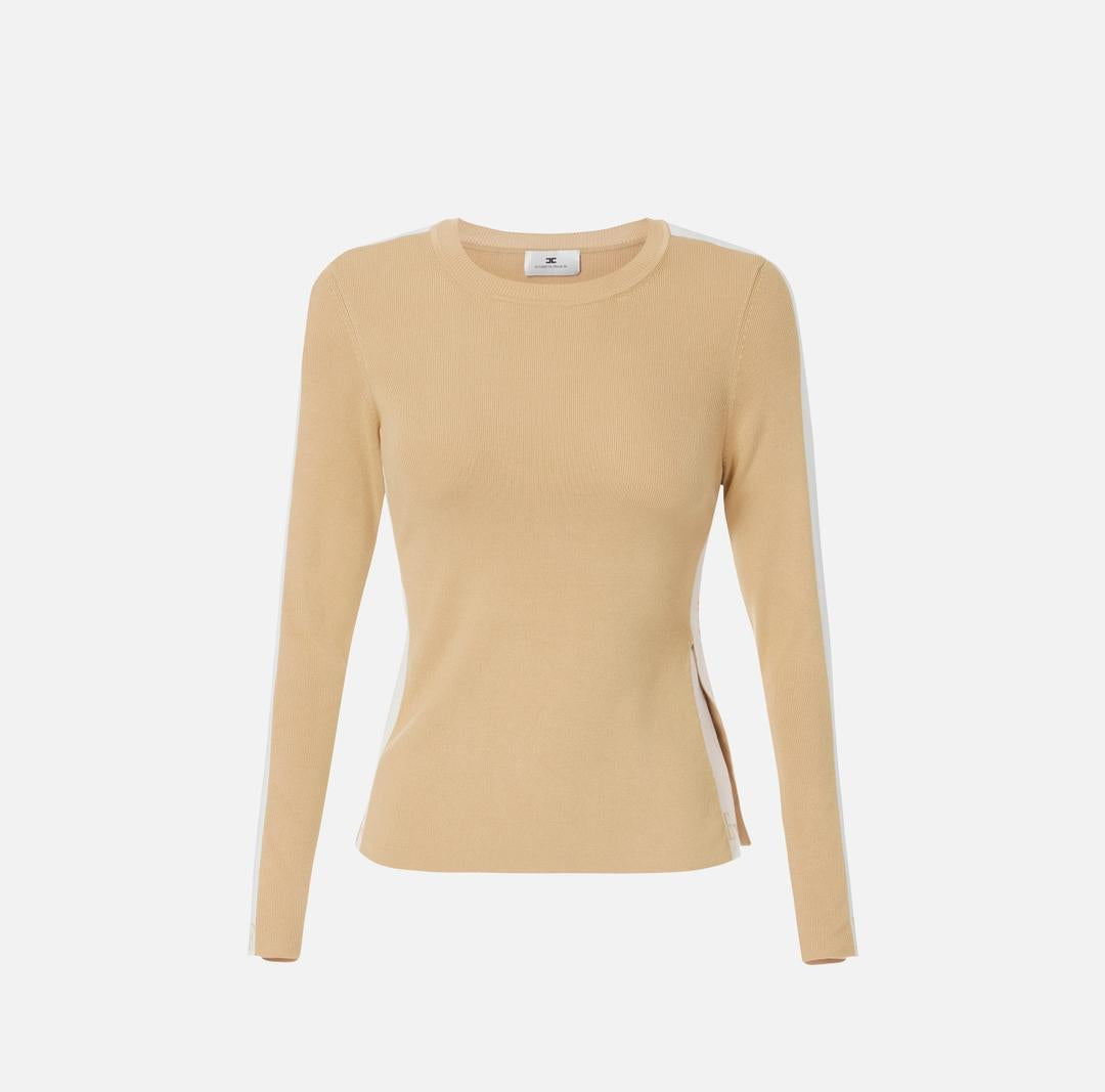 Maglia in viscosa con bande lucide MK03S56E2 EG2 ELISABETTA FRANCHI 