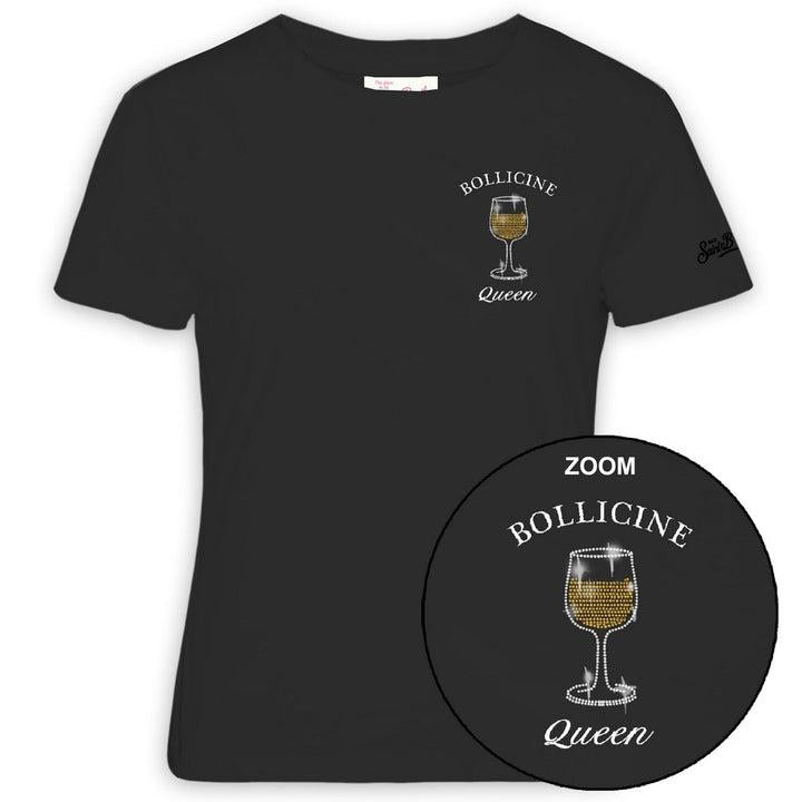 T-shirt Emilie in cotone con ricamo strass