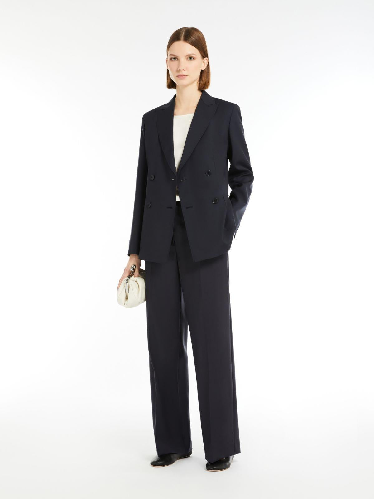 Blazer donna doppiopetto in tela di lana stretch NERVOSO 001 WEEKEND 