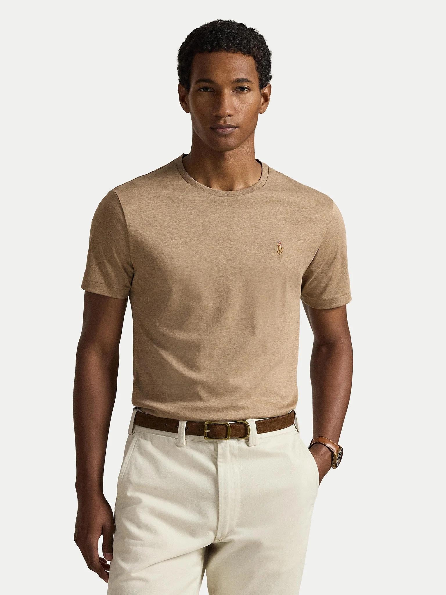 T-shirt in cotone con pony multicolor 710740727 103 RALPH LAUREN 