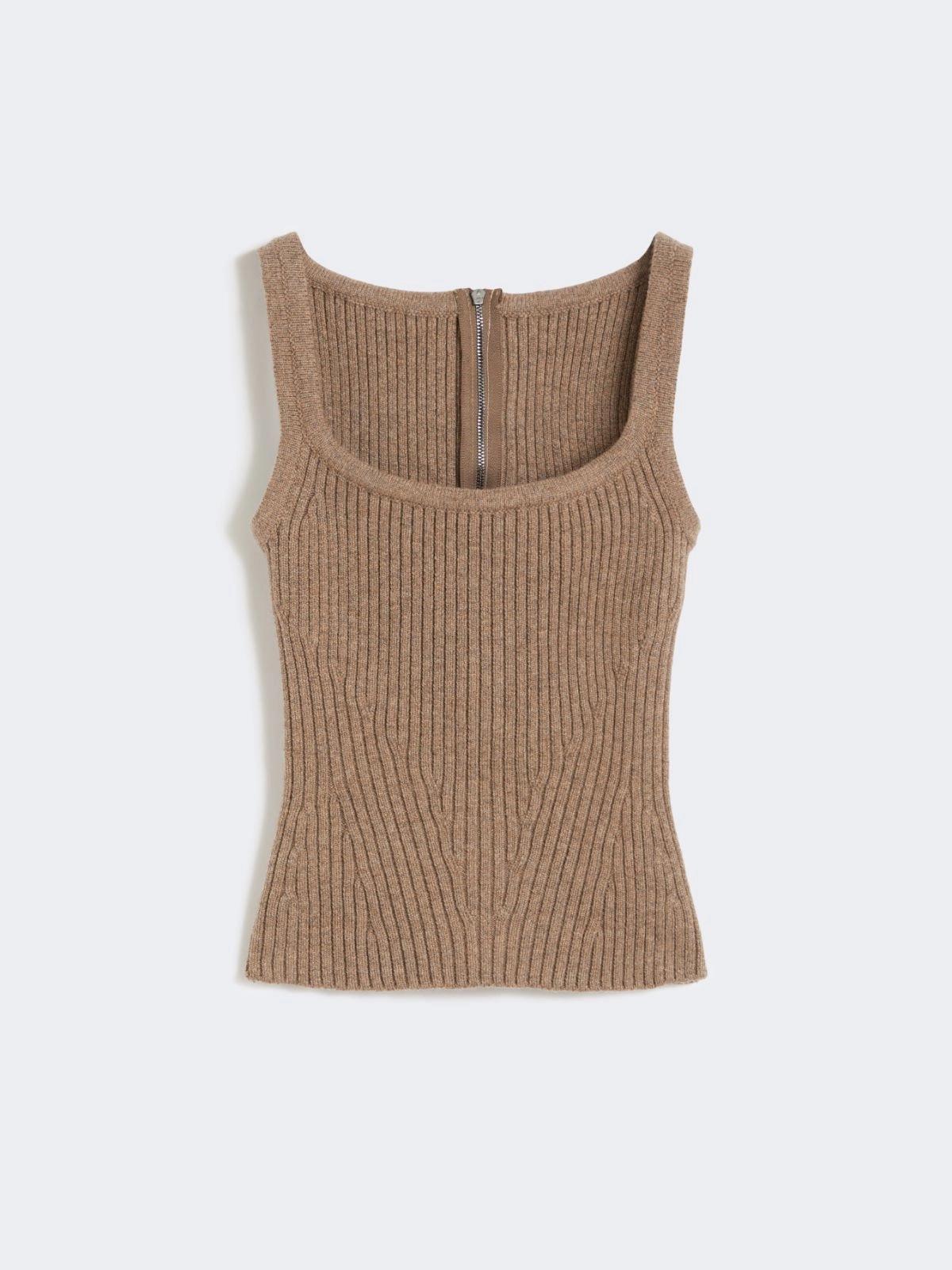 Top in filato di lana e cachemire - Nocciola<BR/> ARETUSA1234 002 MAX MARA 