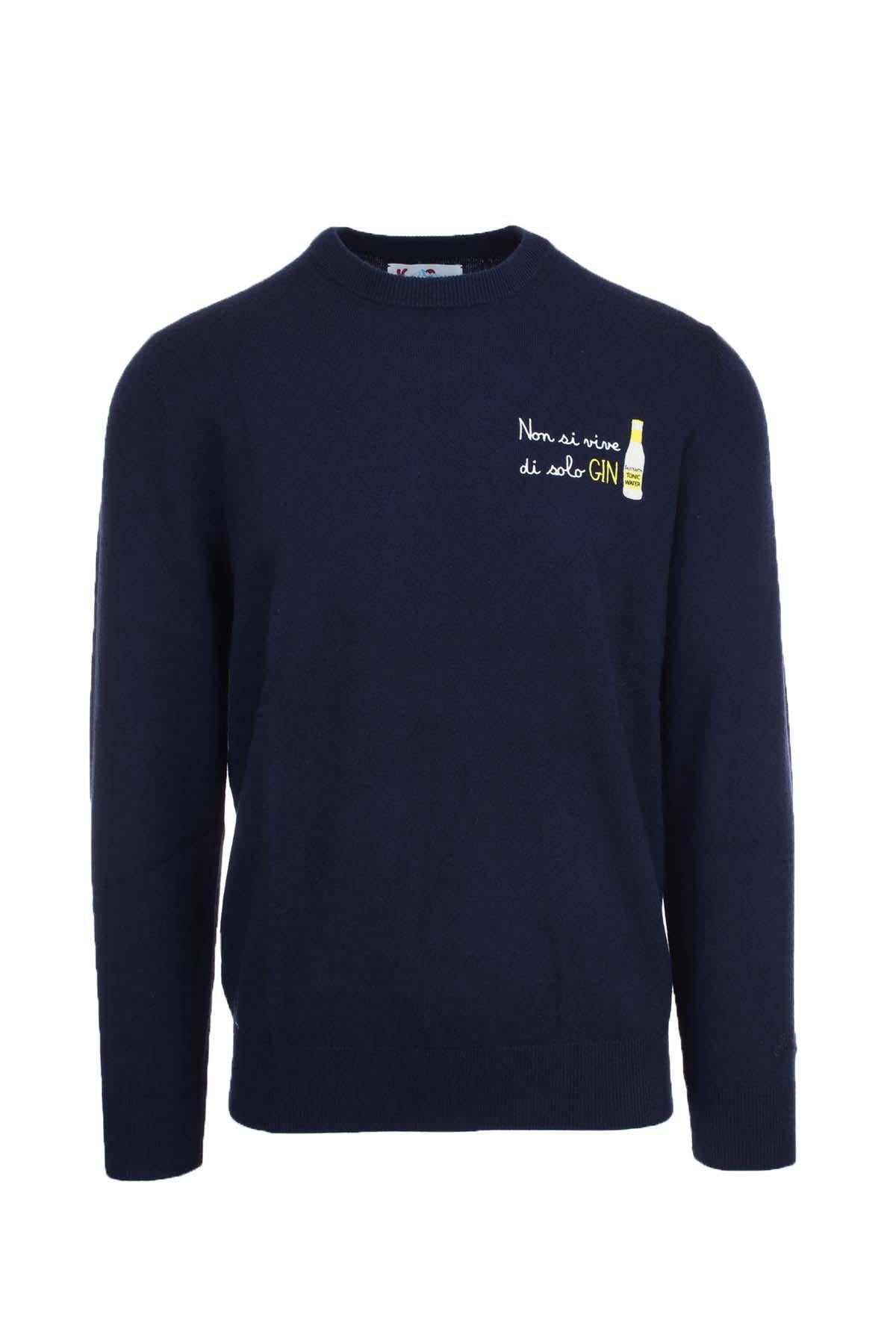 Maglione in misto lana Heron Light con ricamo La cnon si vive di solo gin HER0024 03485I MC2 SAINT BARTH 