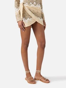 Gonna pareo Angie in raschel degradé beige<BR/> ANGI001 02022L MC2 SAINT BARTH 