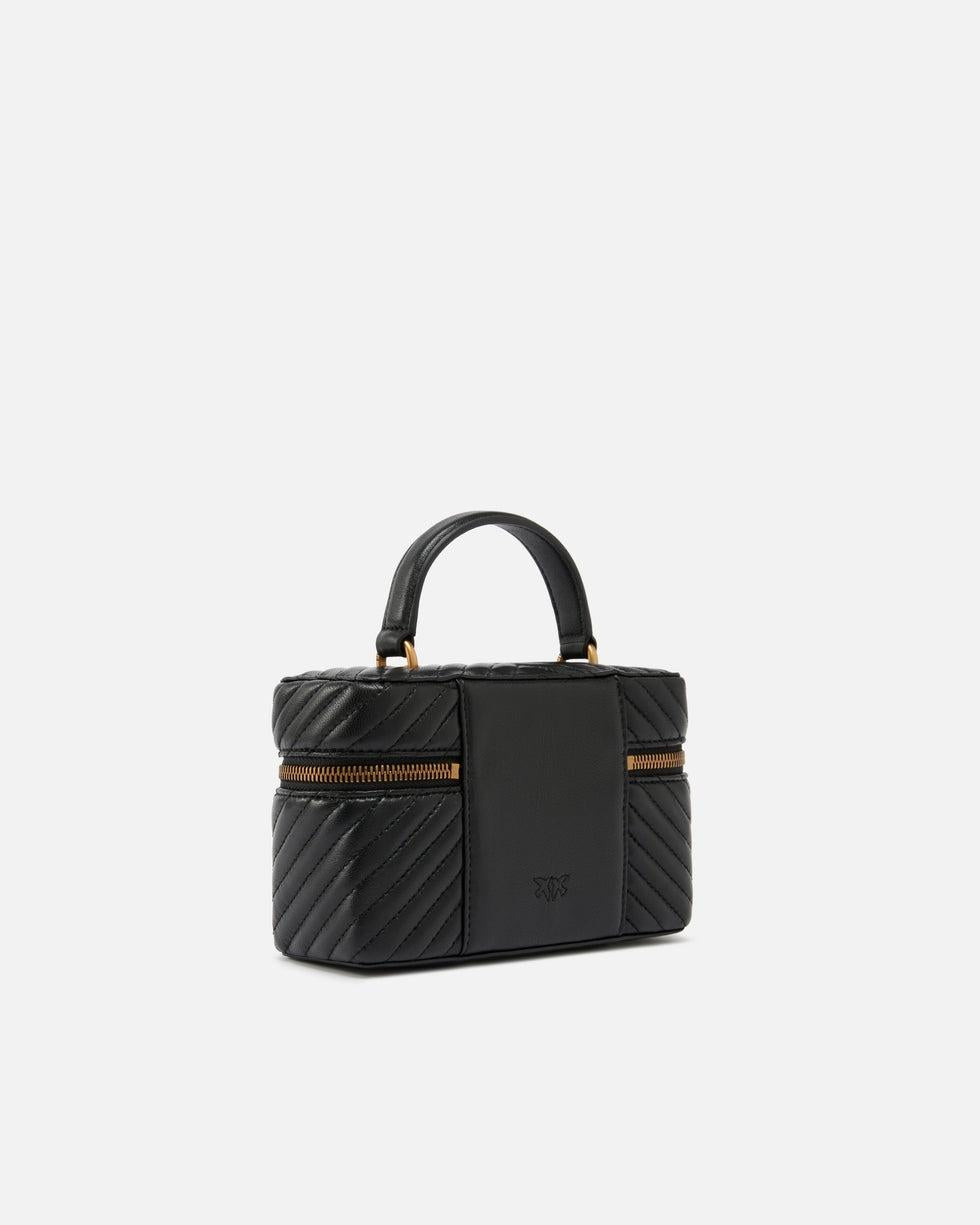 Beauty case a tracolla piccolo in nappa chevron<BR/> 106382A0GK Z99Q PINKO 