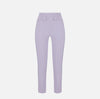 Pantaloni in doppio crêpe stretch con logo ricamato