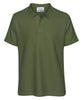 Polo in lino verde militare Fraser senza bottoni