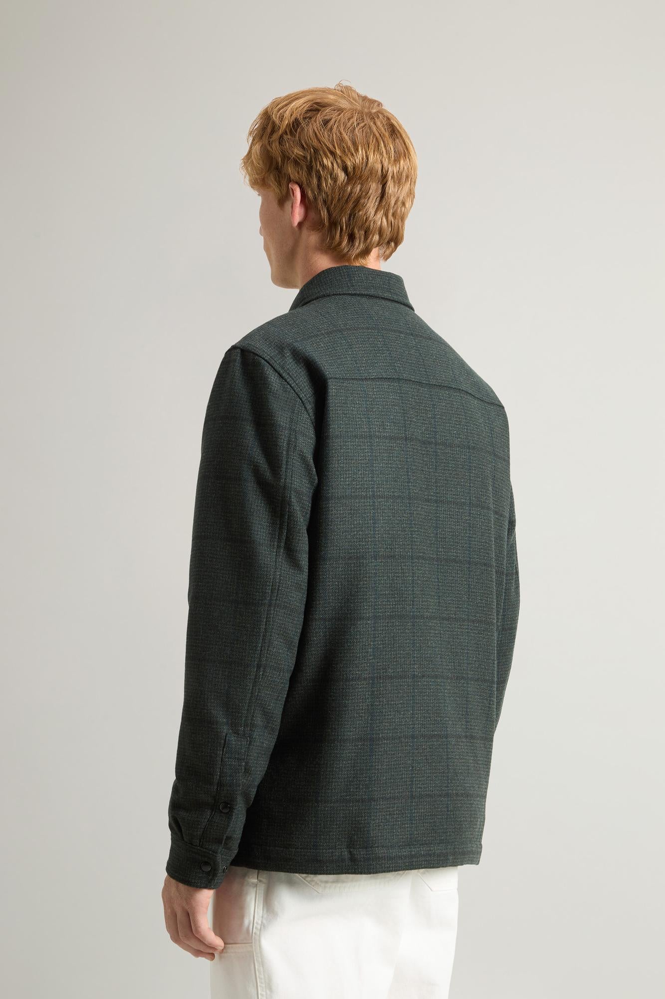 Giacca camicia uomo in misto lana imbottitura in piuma