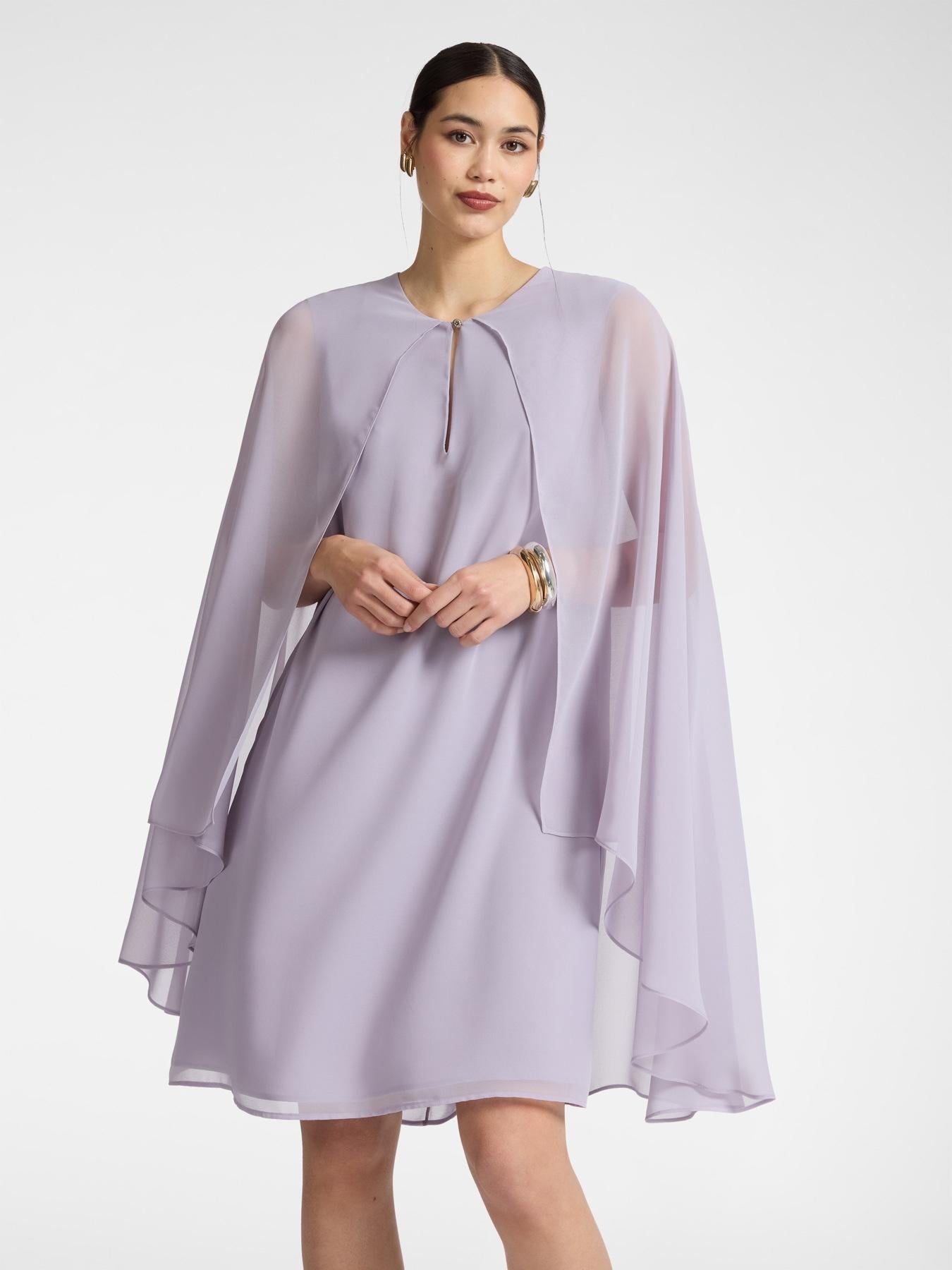Abito layered in georgette<BR/> 7071P000280N B9 ELENA MIRO 
