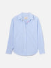 Camicia Cristal in seersucker a righe azzurre con ricami