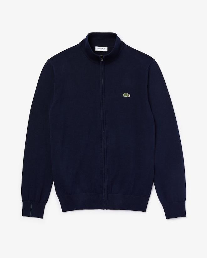 Pullover in cotone a collo alto con zip AH1957 166 LACOSTE 