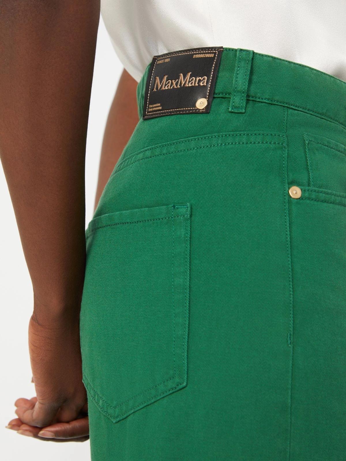 Pantalone 5 tasche in cotone e lino - Verde<BR/> SMMONORATA 003 S MAX MARA 2 