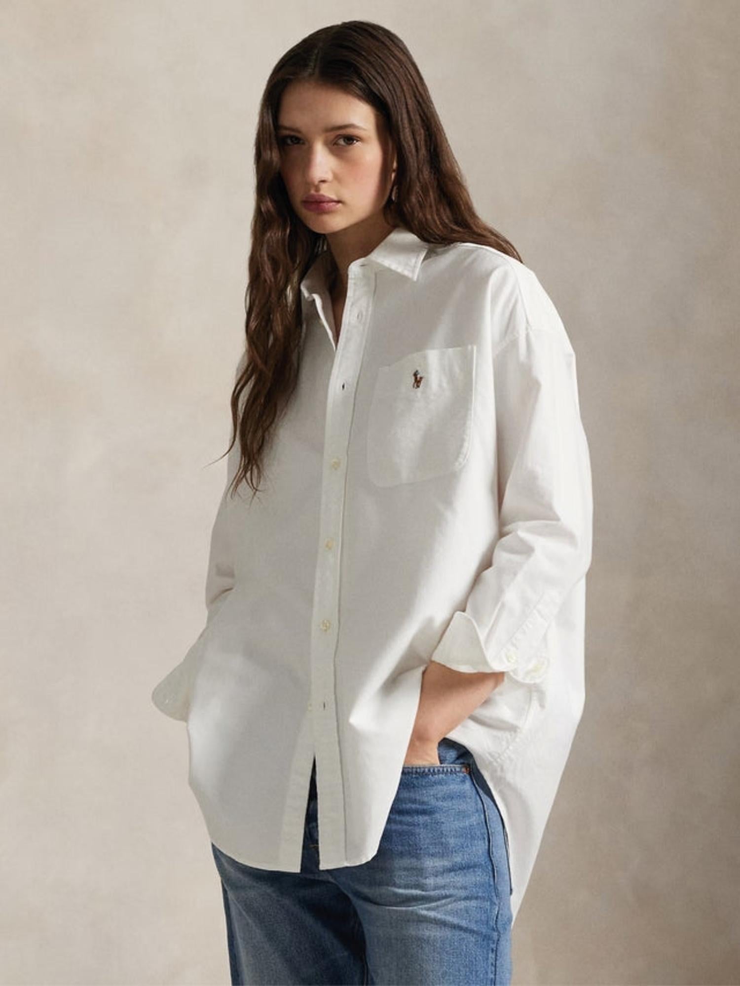 Camicia Big Fit in Cotone Oxford 211971506 001 RALPH LAUREN 