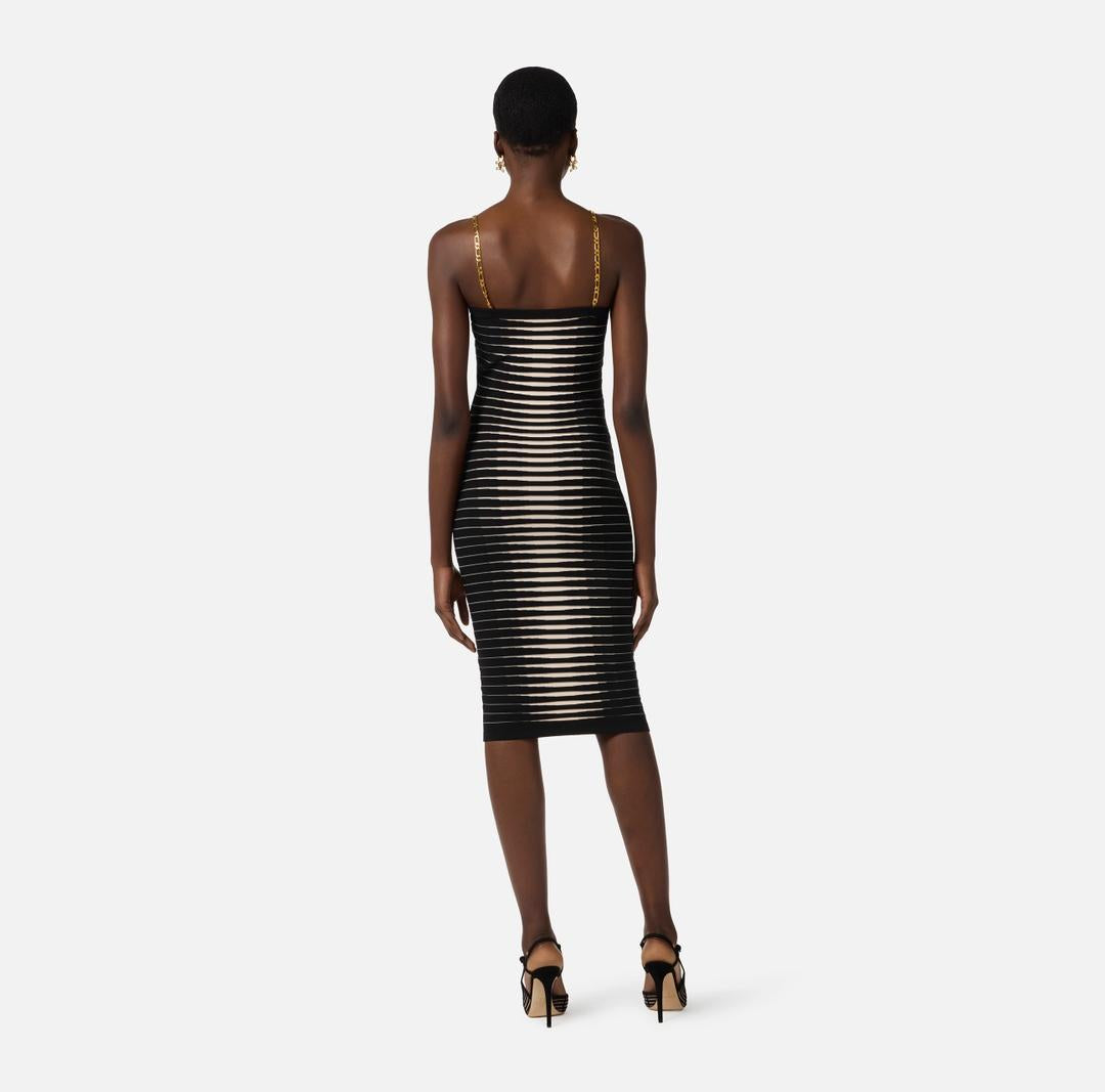 Abito in maglia con zebra jacquard AM99S61E2 685 ELISABETTA FRANCHI 