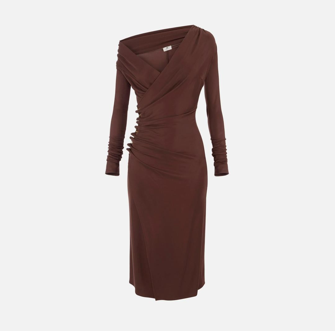 Abito in jersey con bottoni gioiello AB82257E2 EA3 ELISABETTA FRANCHI 