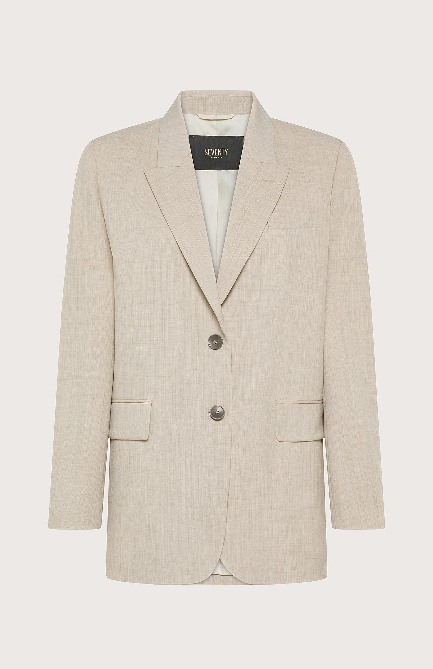 Giacca donna over in fresco melange stretch