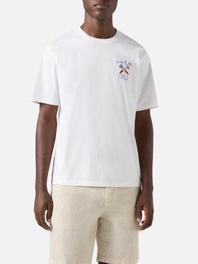 T-shirt Portofino bianca con ricamo King Of The Grill<BR/> POT0001 04334L MC2 SAINT BARTH 
