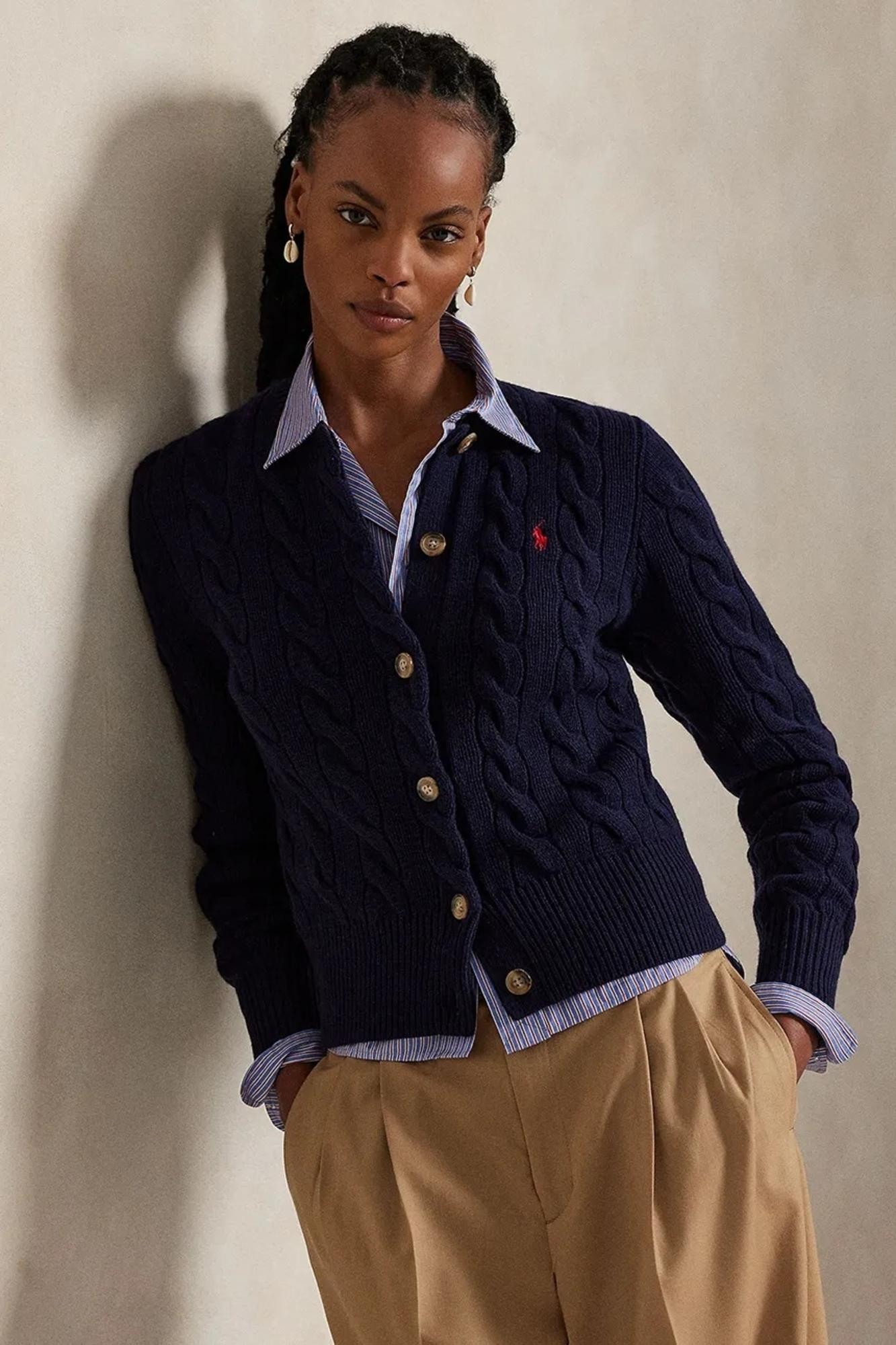 Cardigan misto lana lavorato a trecce 211972104 004 RALPH LAUREN 