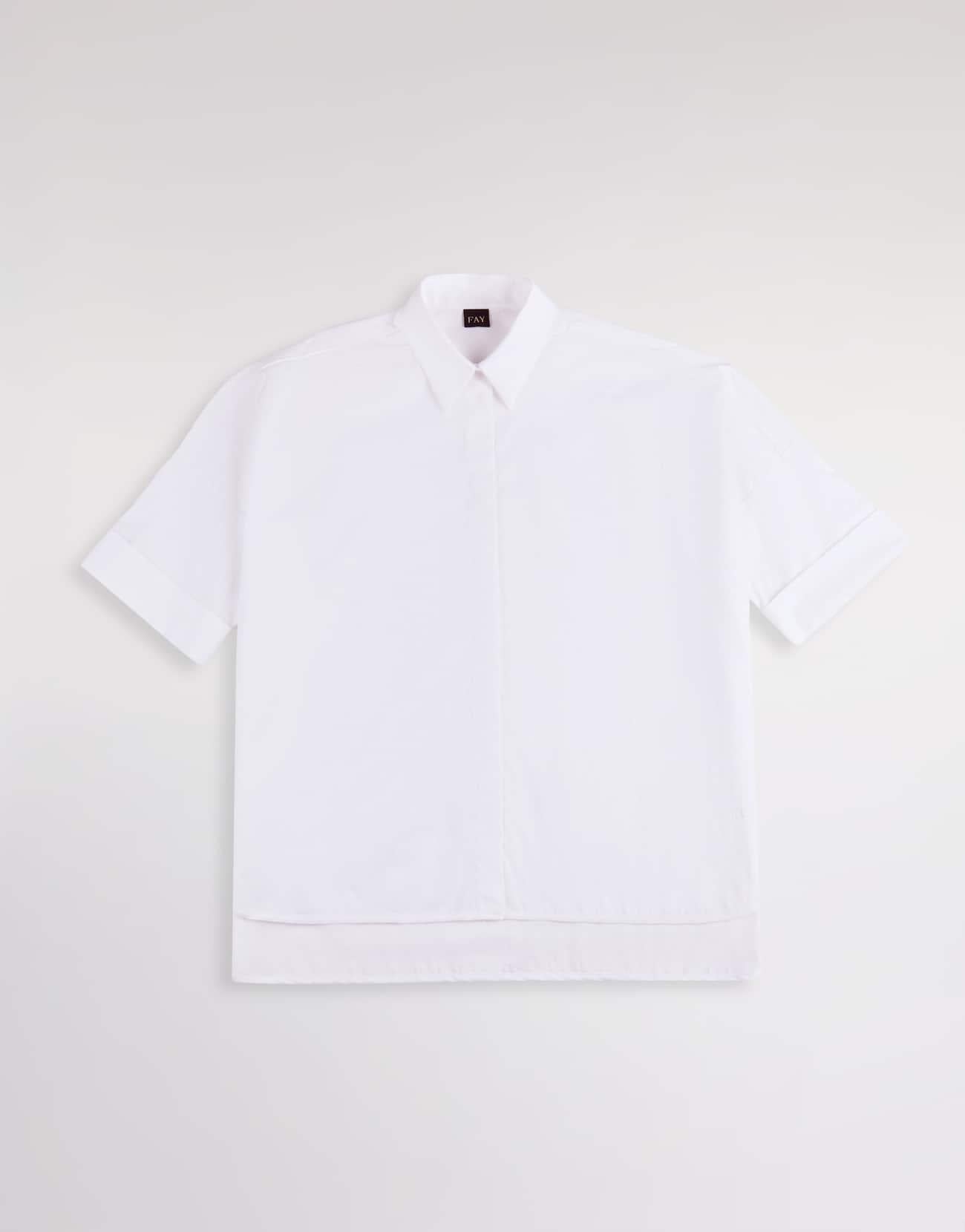 Camicia Comfort Fit in Popeline Stretch<BR/> NCWA552552SZGR B001 FAY 