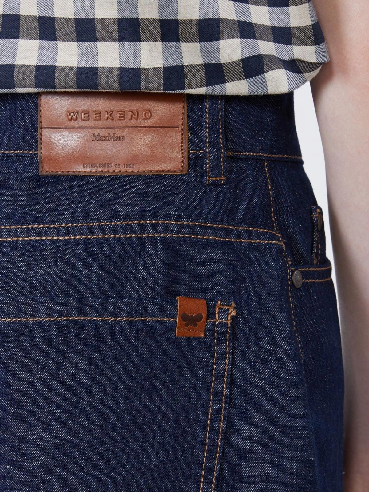 Bermuda in denim di cotone e lino - Blu<BR/> WKDOZONO 001 WEEKEND 