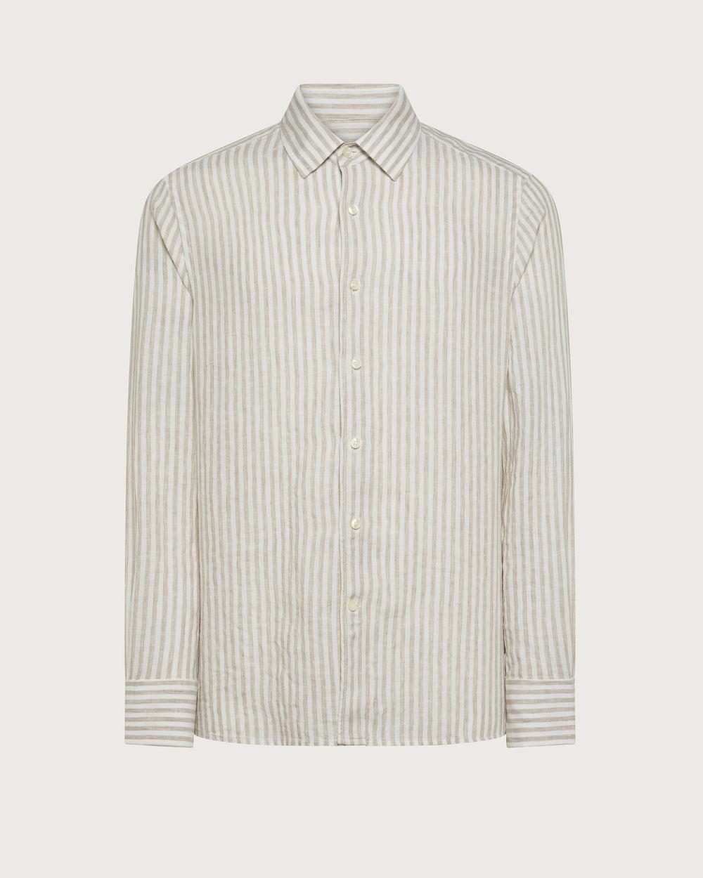 Camicia a righe in lino<BR/> CA1538310043 013 SEVENTY 