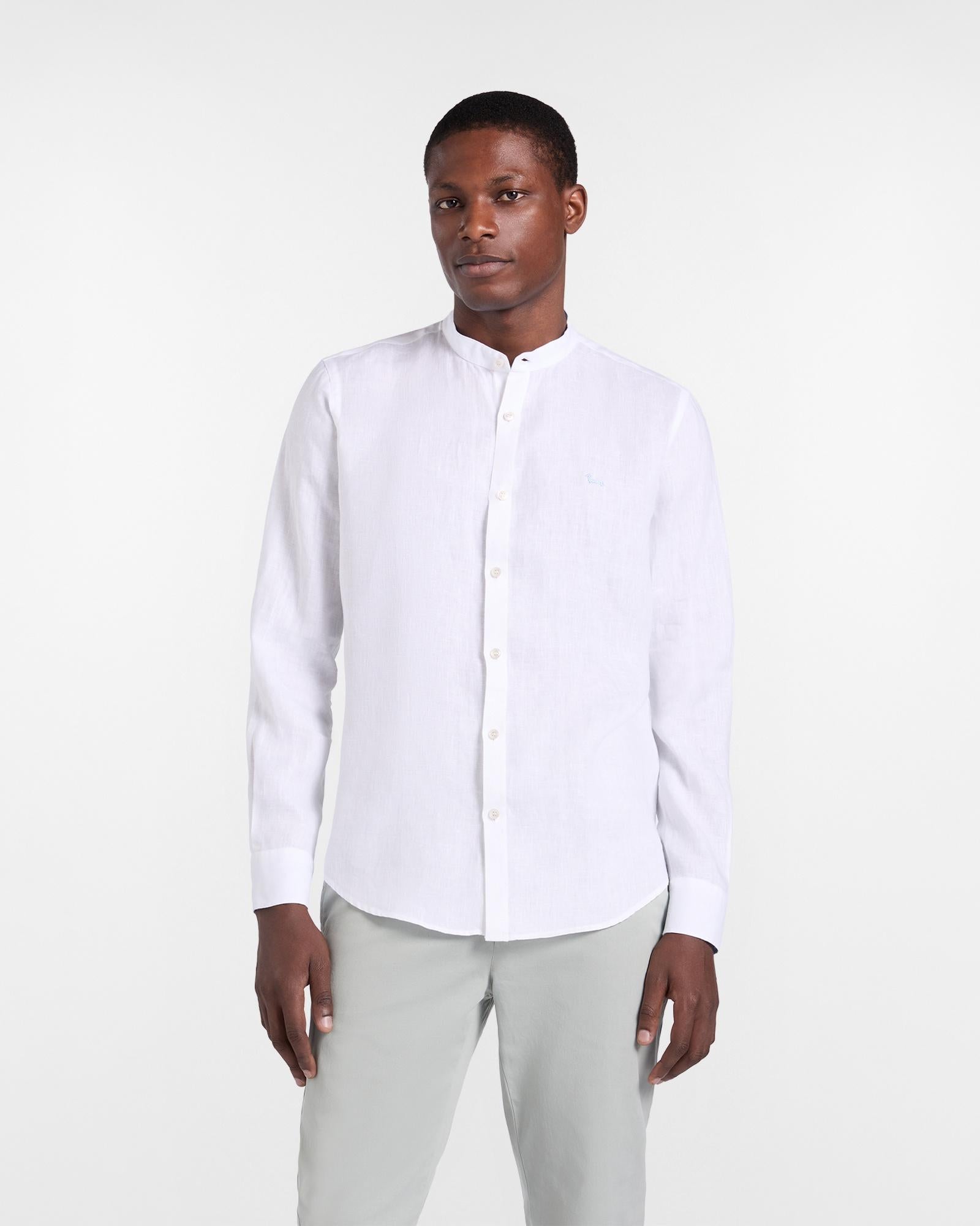 Camicia in lino collo coreana<BR/> CRQ029010883O 100 HARMONT & BLAINE 