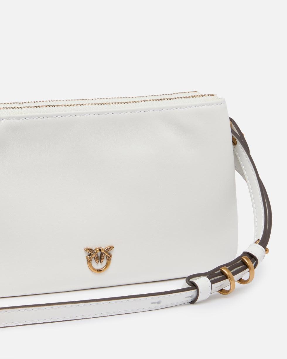 Borsa a tracolla Mini Double Bag piccola in pelle con tracolla<BR/> 105359A0QO Z14Q PINKO 