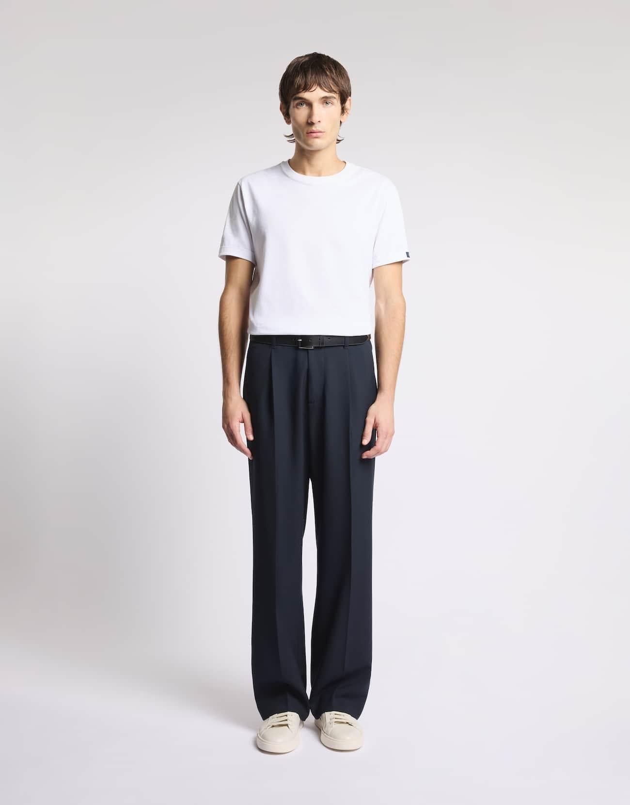 T-shirt Regular Fit in Jersey di Cotone<BR/> NPMB3521330UCX B001 FAY 