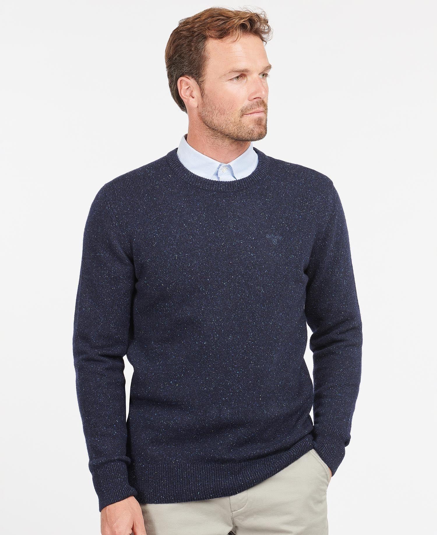 Men's pure wool crew neck sweater