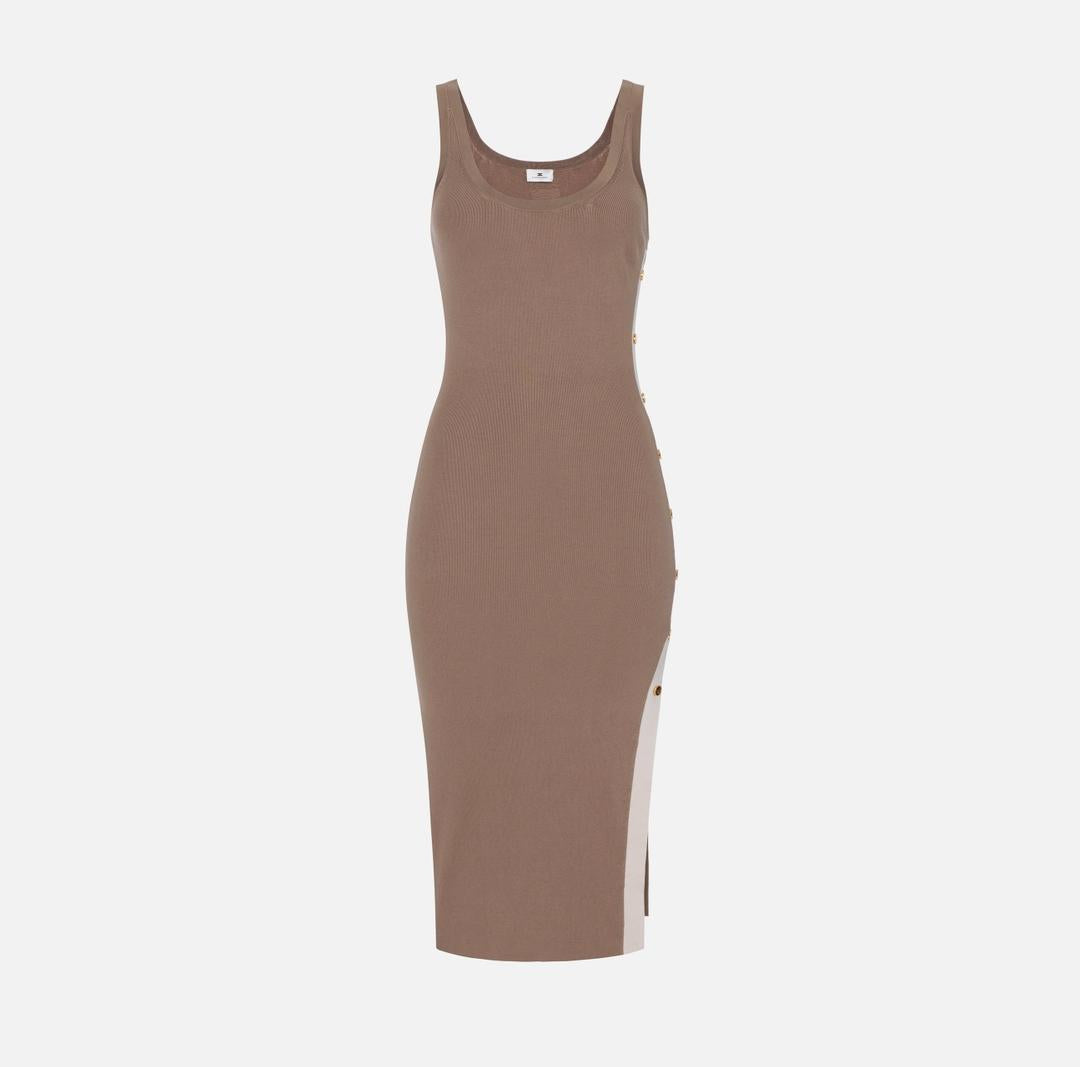 Abito in maglia con bande in viscosa lucida AM03S61E2 727 ELISABETTA FRANCHI 