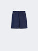 Bermuda in denim di cotone e lino - Blu