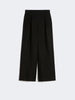 Pantalone wide leg in viscosa e lino - NERO