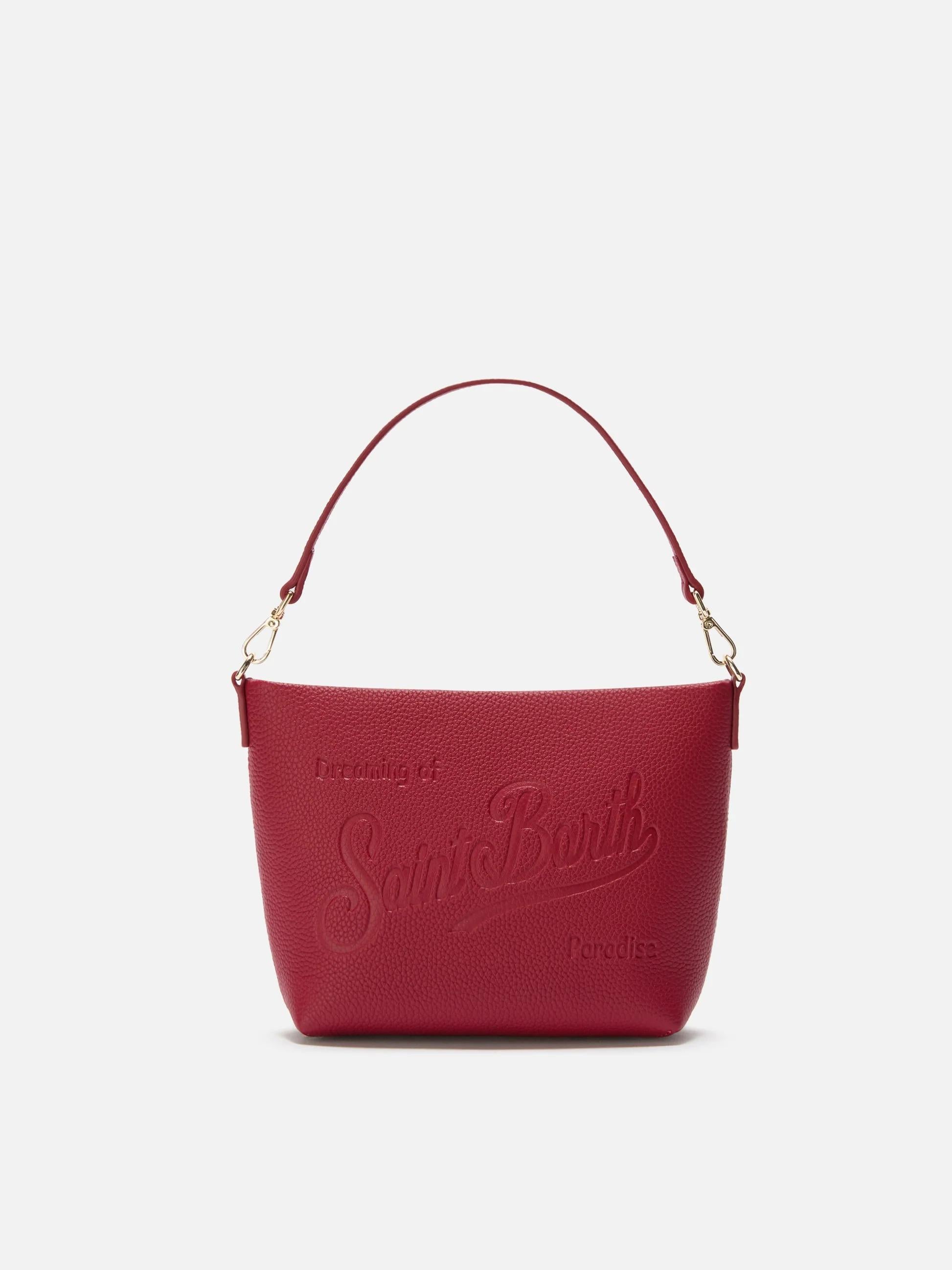 Borsa a spalla Aline Bag in pelle martellata bordeaux ALI0034 00777I MC2 SAINT BARTH 