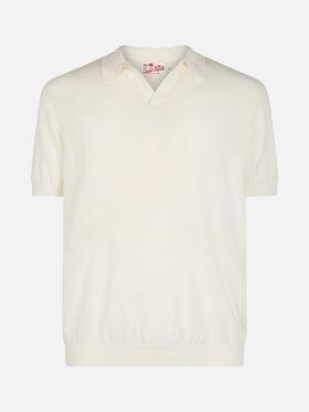 Polo Sloan in maglia crema senza bottoni SLO0001 00095L MC2 SAINT BARTH 