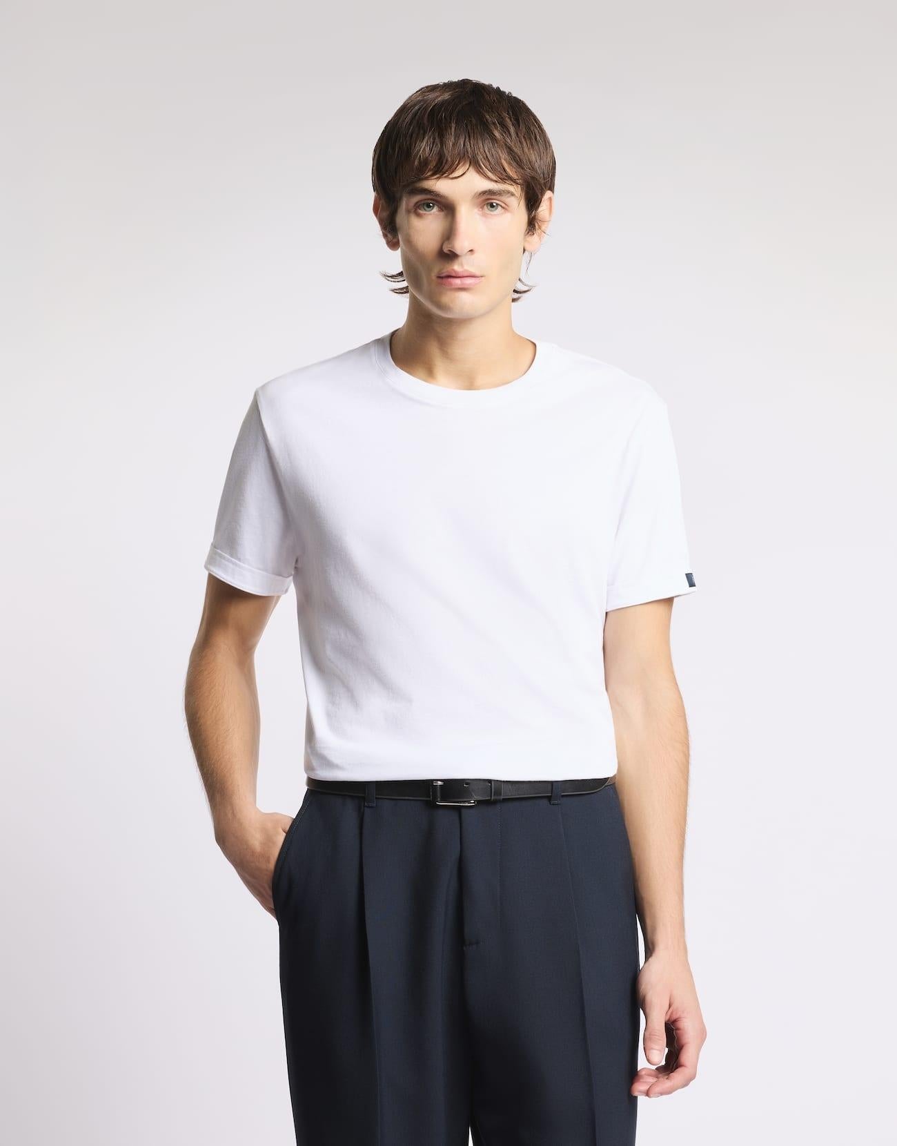T-shirt Regular Fit in Jersey di Cotone<BR/> NPMB3521330UCX B001 FAY 