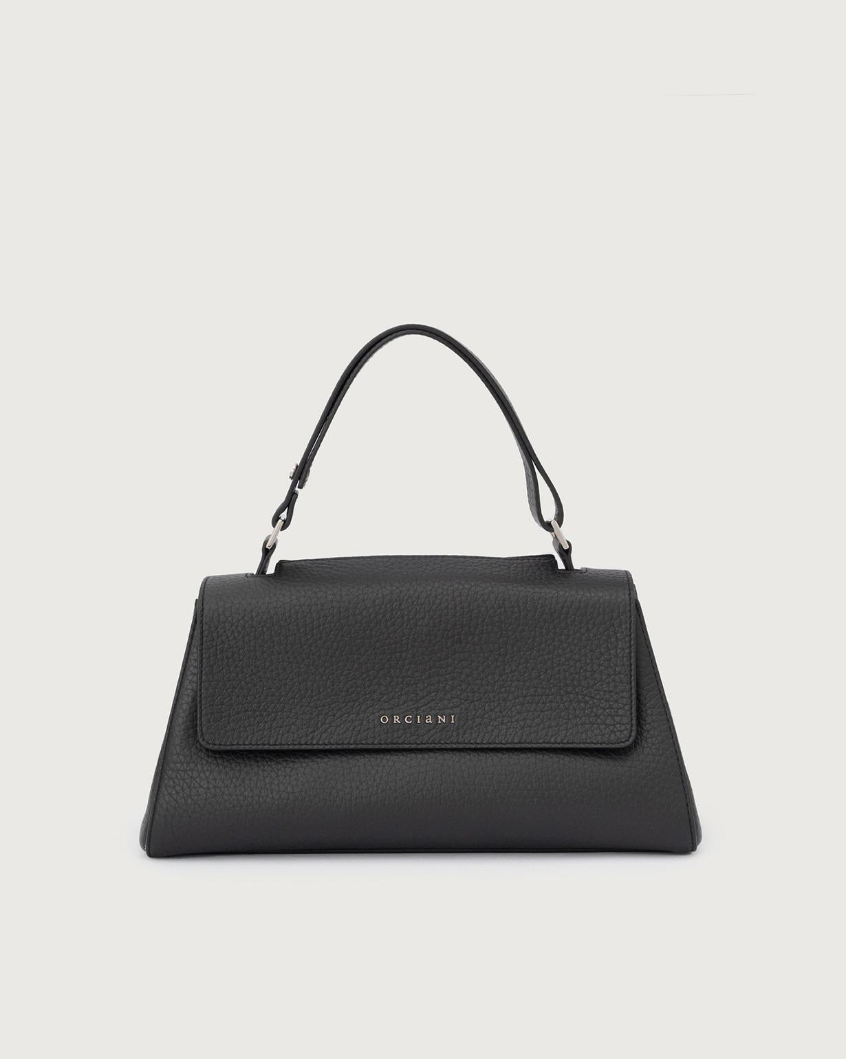 Borsa Sveva Longuette Soft in pelle con tracolla<BR/> B02159SOF NERO ORCIANI 