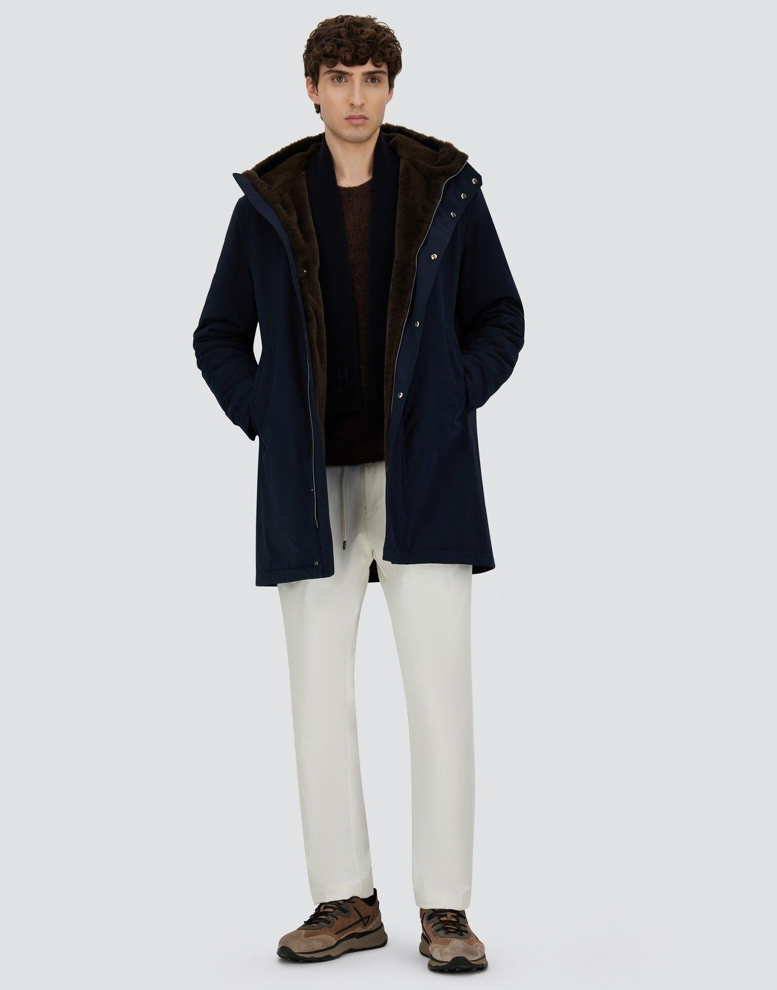 PARKA LUNGO IN PELLICCIA ECOLOGICA KEYSTONE PA000170U12343Z 9200 HERNO 