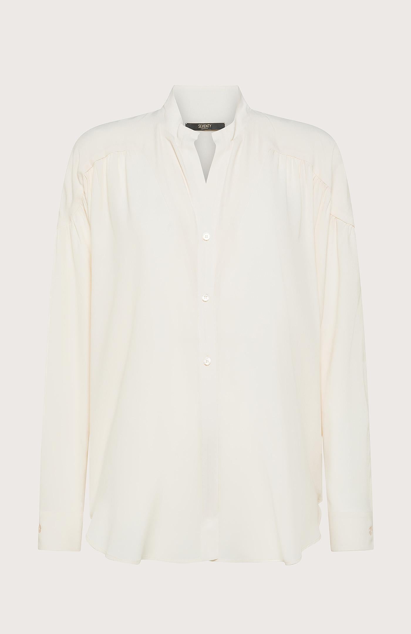 Camicia donna ampia in crêpe misto seta