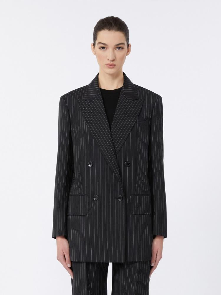 Blazer doppiopetto in lana gessata MATTIA 002 MAX MARA 