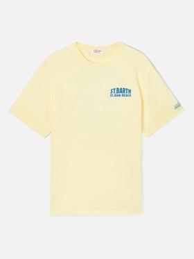 T-shirt Portland gialla con illustrazione St. Jean Beach<BR/> PRL0002 00318L MC2 SAINT BARTH 
