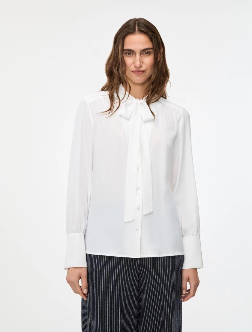 Camicia in misto seta<BR/>bianca IBLDOTTO 001 IBLUES 